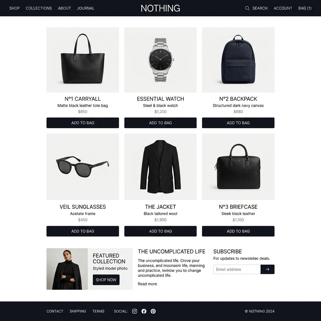 Nothing2.store Screenshot